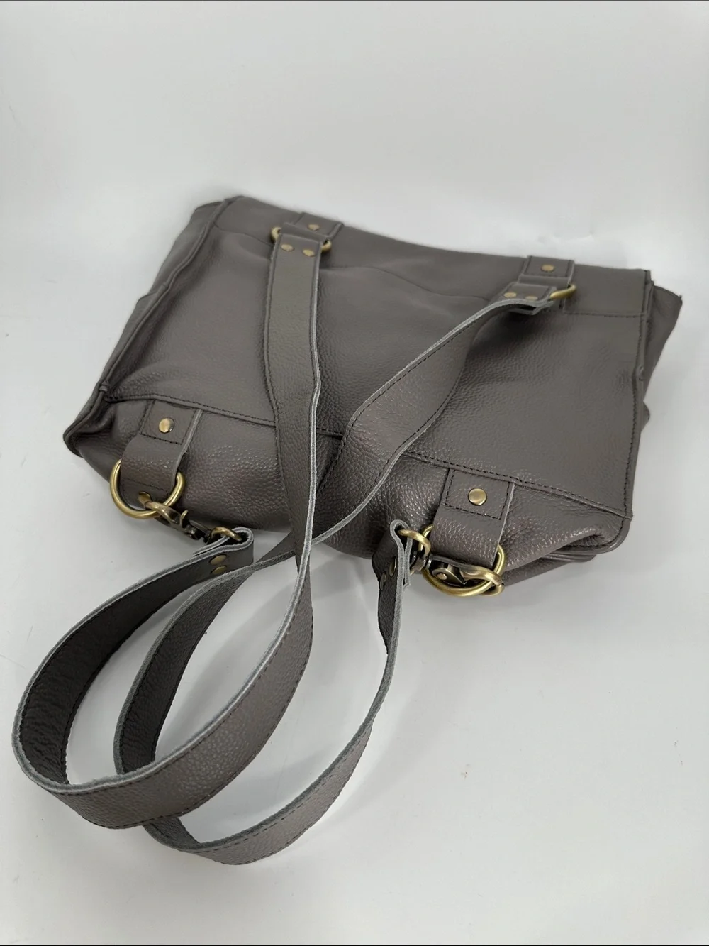 New Vere Verto Repeto Leather Backpack Grey